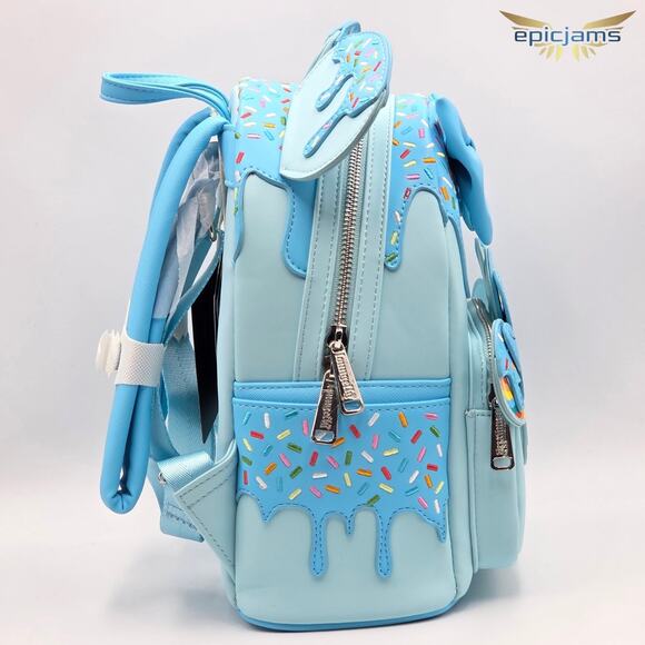 Loungefly Disney Minnie Mouse Lollipop Blue Sprinkle Ears Blue Mini Backpack New - Picture 5 of 6